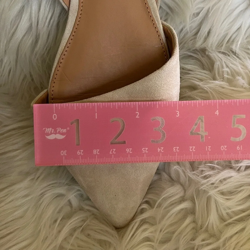 J.Crew Womens Suede d'Orsay Pointed Toe Flats Beige Sand Size 9